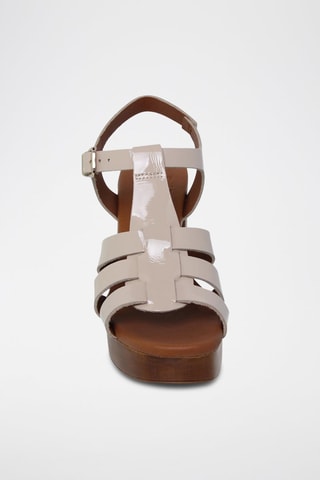 Sandales à talons en cuir verni  Blusansal - Beige