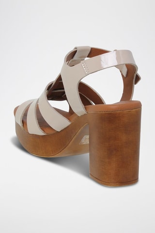 Sandales à talons en cuir verni  Blusansal - Beige