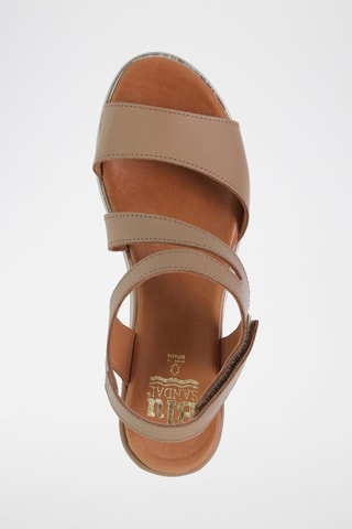Sandales compensées en cuir  Blusandal - Beige