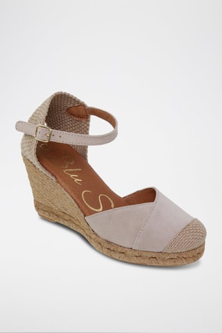 Espadrilles compensées en cuir  Blusandal - Beige