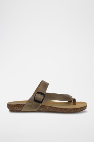 Sandales plateformes en nubuck - Kaki