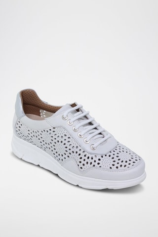 Baskets en cuir  Tupie - Blanc et argenté