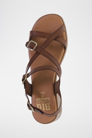 Sandales à talons en cuir - Marron