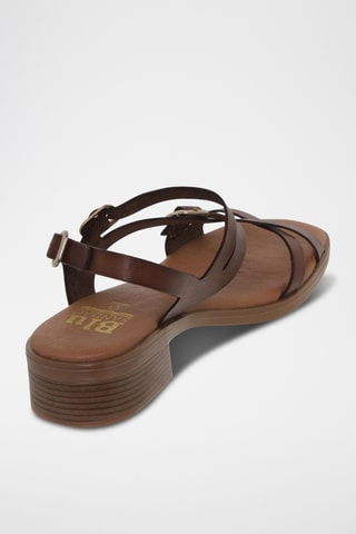 Sandales à talons en cuir - Marron