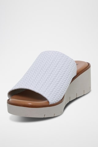 Mules compensées en cuir - Blanc