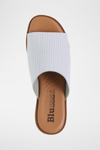 Mules compensées en cuir - Blanc