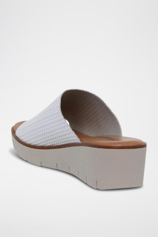 Mules compensées en cuir - Blanc