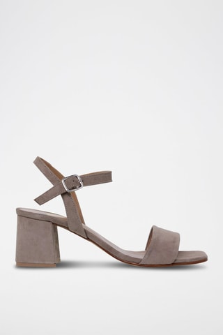 Sandales à talons en cuir - Marron