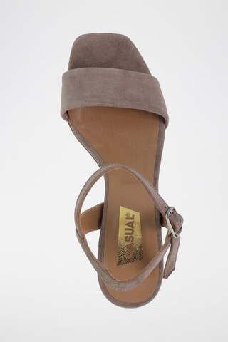 Sandales à talons en cuir - Marron