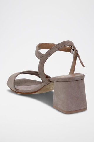 Sandales à talons en cuir - Marron