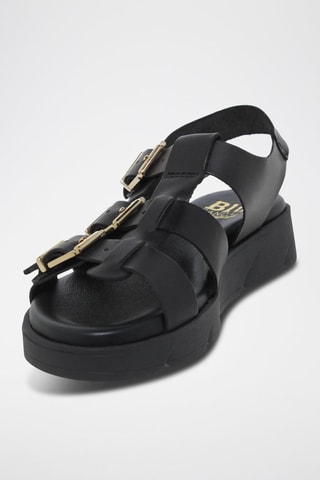 Sandales plateformes en cuir - Noir