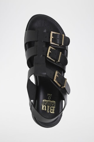 Sandales plateformes en cuir - Noir