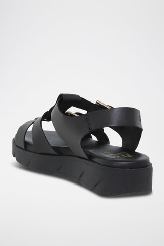 Sandales plateformes en cuir - Noir