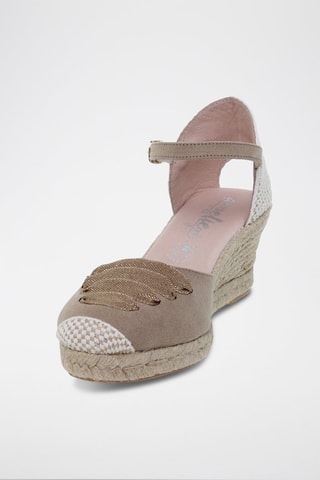 Espadrilles compensées en cuir  Blusandal - Beige et marron