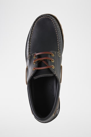 Chaussures bateau en cuir - Bleu marine