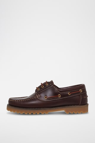Chaussures bateau en cuir - Marron