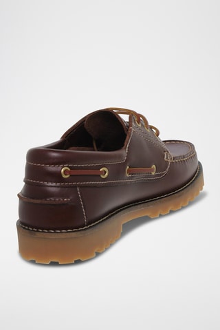 Chaussures bateau en cuir - Marron
