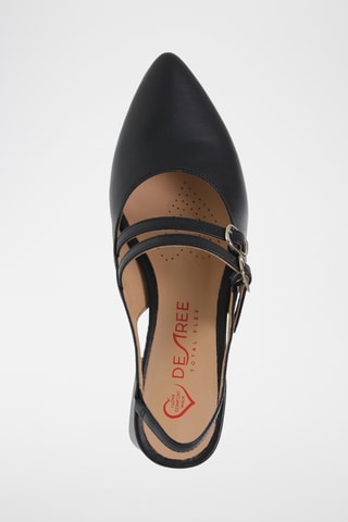 Babies à talons en cuir - Noir