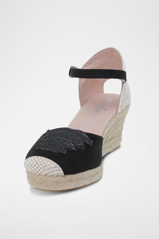 Espadrilles compensées en cuir  Blusandal - Beige et noir