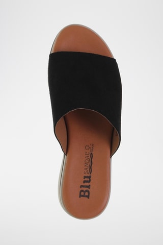 Mules compensées en nubuck - Noir