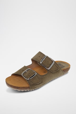 Ciabatte in pelle scamosciata - Kaki