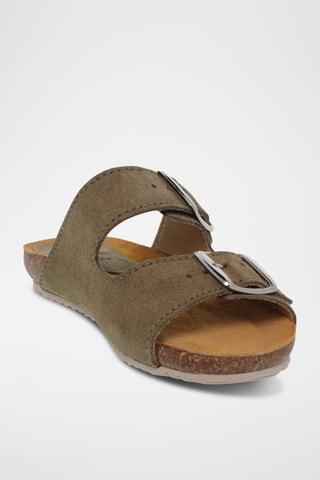 Ciabatte in pelle scamosciata - Kaki