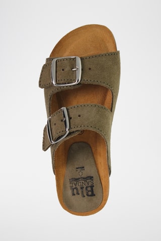 Ciabatte in pelle scamosciata - Kaki