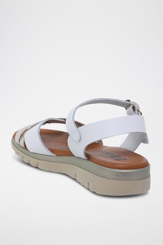 Sandales en cuir  Blusandal - Blanc, doré et argenté