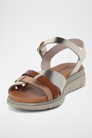 Sandales en cuir  Blusandal - Marron, doré et argenté