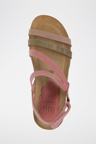 Sandales compensées en cuir - Multicolore