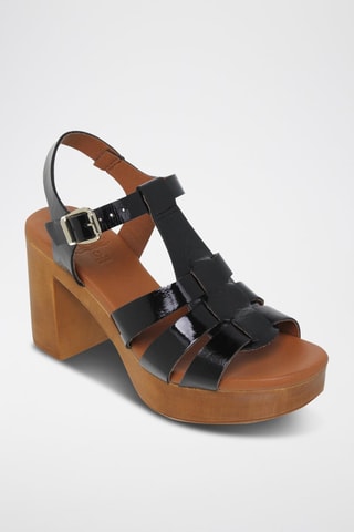 Sandales à talons en cuir  Blusansal - Noir