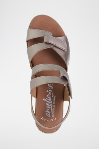 Sandales compensées en cuir - Argenté