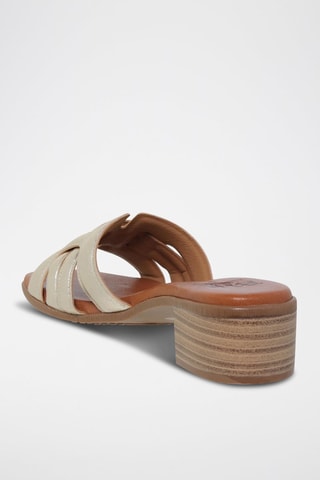 Mules à talons en cuir  Blusandal - Doré et marron