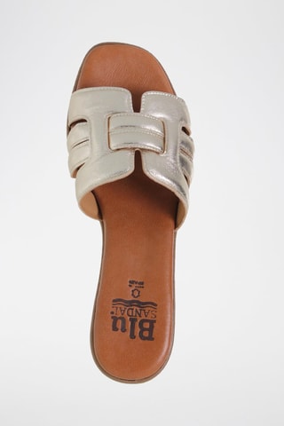 Mules à talons en cuir  Blusandal - Doré et marron