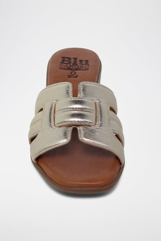 Mules à talons en cuir  Blusandal - Doré et marron