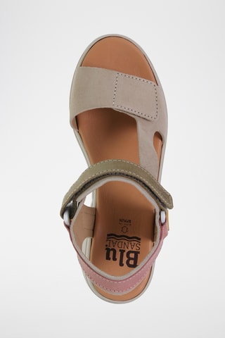 Sandales compensées en nubuck - Beige