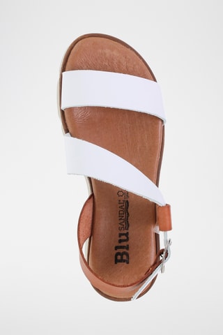 Sandales compensées en cuir - Blanc