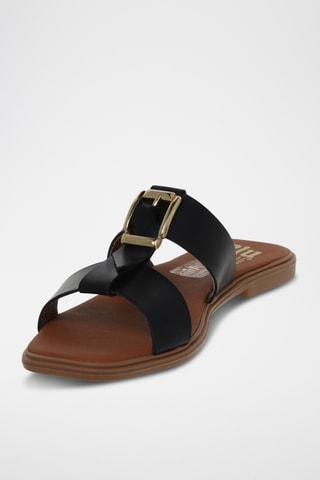 Ciabatte in pelle - Nero