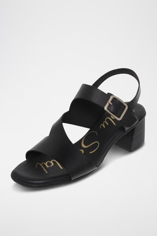 Sandales à talons en cuir - Noir