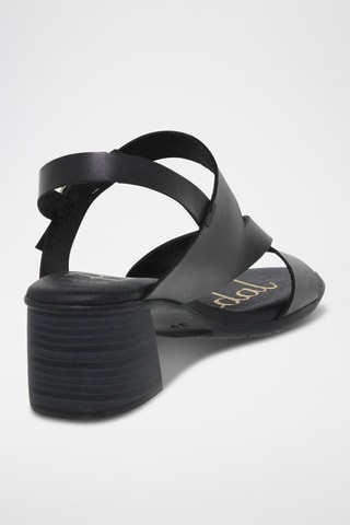 Sandales à talons en cuir - Noir