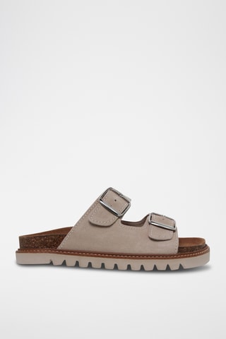 Ciabatte in pelle scamosciata - Beige