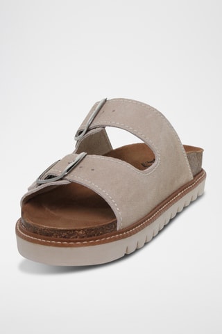 Ciabatte in pelle scamosciata - Beige