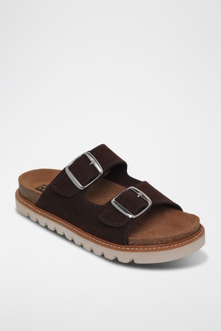 Ciabatte in pelle scamosciata - Marrone