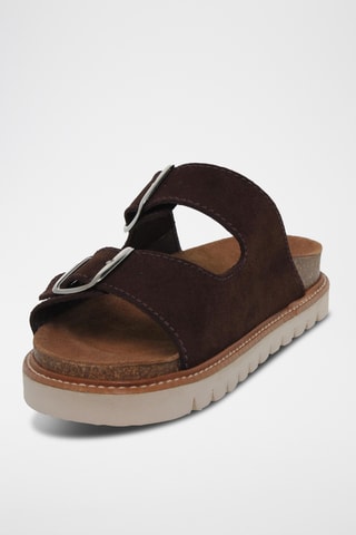 Ciabatte in pelle scamosciata - Marrone