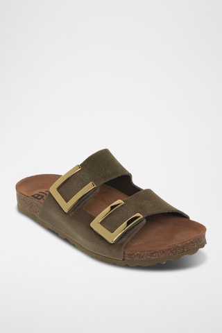 Ciabatte in pelle scamosciata - Kaki