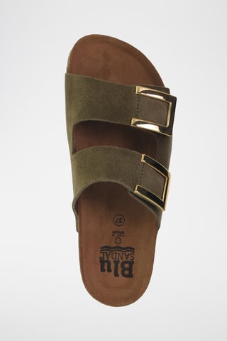 Ciabatte in pelle scamosciata - Kaki