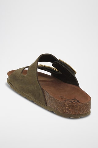 Ciabatte in pelle scamosciata - Kaki