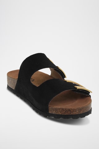 Ciabatte in pelle scamosciata - Nero