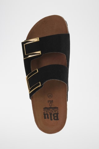 Ciabatte in pelle scamosciata - Nero