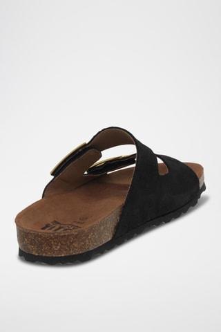 Ciabatte in pelle scamosciata - Nero